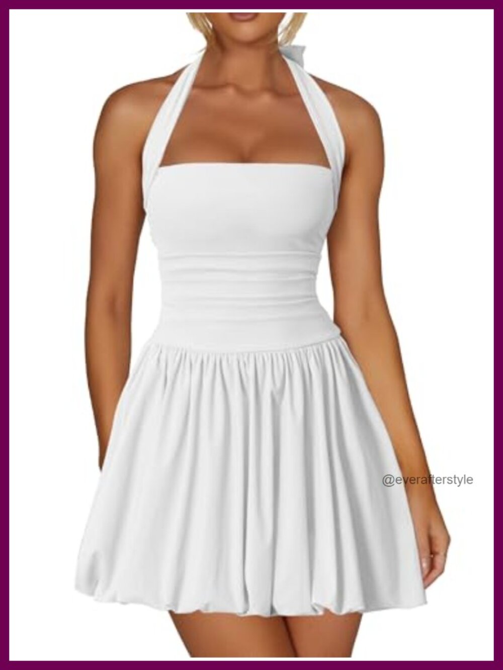 Sexy Halter Bubble Hem Corset Mini Dress Bodycon Backless Club Party